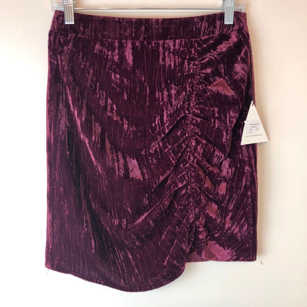 Lost + Wander | Velvet Vineyard Mini Skirt Wine
